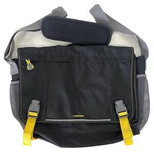 Lands End Messenger Shoulder Bag Tote Black 15" Adjustable Strap